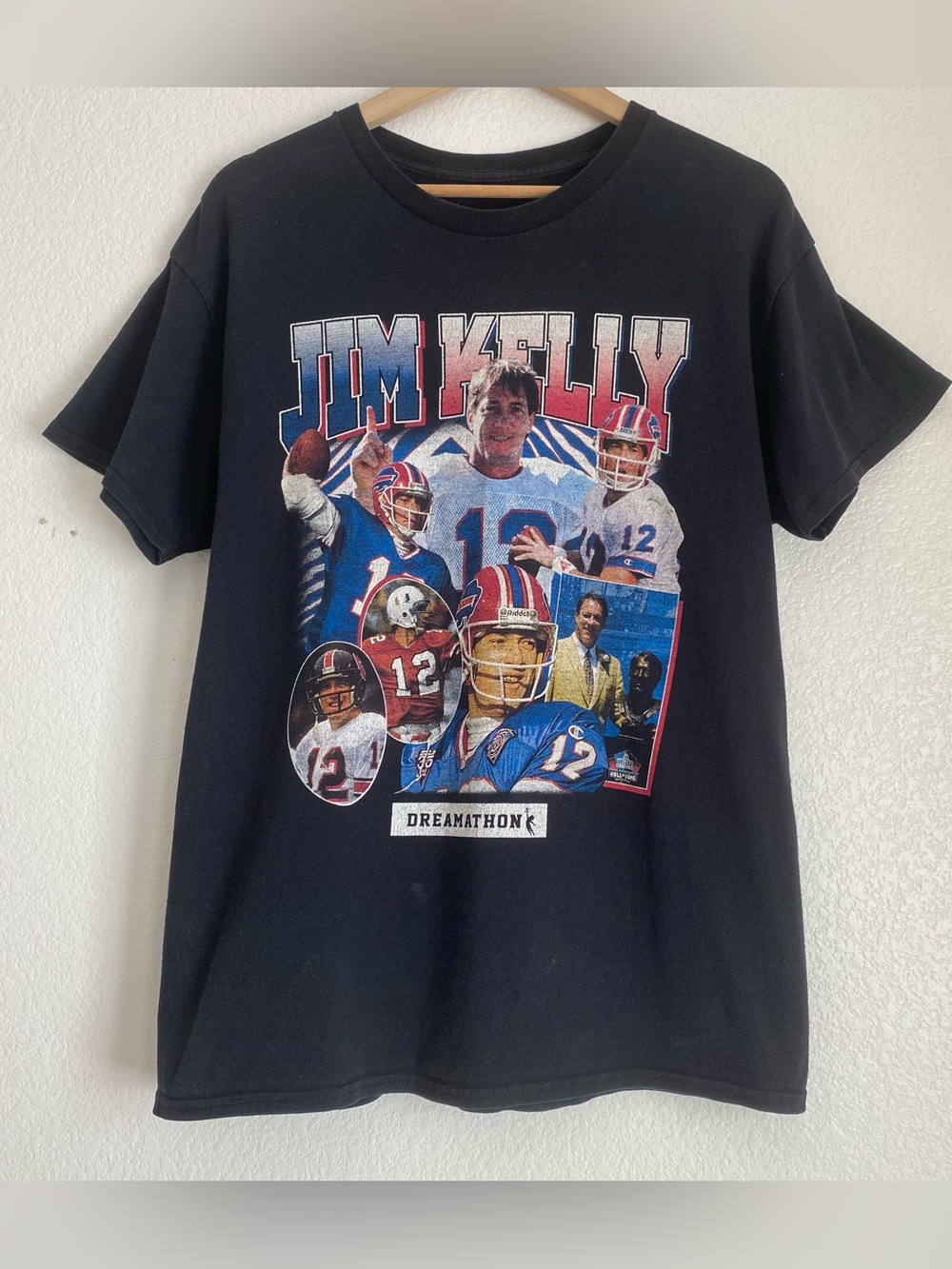 Jim Kelly Dreamathon graphic t-shirt